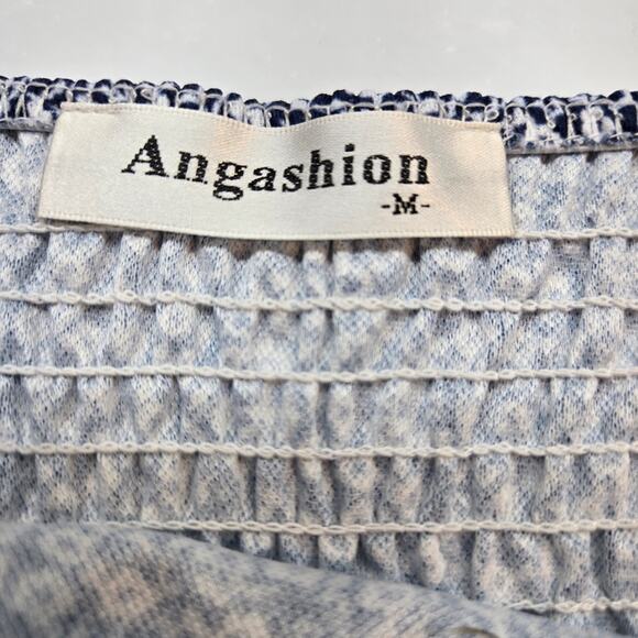 Angashion Women's Dress Medium M Blue Buttons Sleeveless  Sun Misses Size 8 10 - Picture 3 of 5